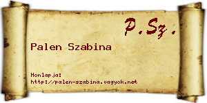 Palen Szabina névjegykártya